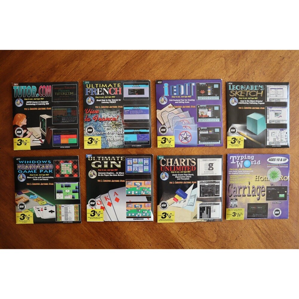 Lot Of 8 Sealed 3.5" Disk PC Educational Games Wiz Technology 1994